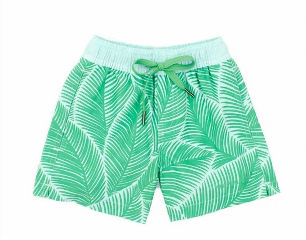 NEW PROPERLY TIED boy's riviera swim trunk in royal palm